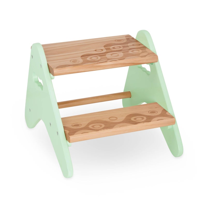 B. toys â€“ Step Stool for Kids â€“ Wooden Stepping Stool â€“ Step Stool for Bedroom, Bathroom, Kitchen â€“ Furniture for Toddlers, Kids â€“ 2+ Years â€“ Peek â€“ A â€“ Boost â€“ Mint - Image 1